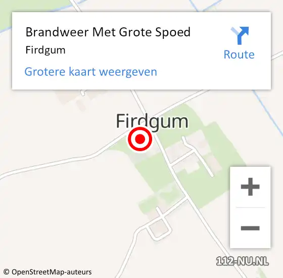 Locatie op kaart van de 112 melding: Brandweer Met Grote Spoed Naar Firdgum op 10 maart 2015 16:55