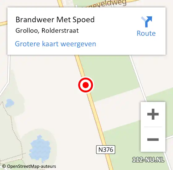 Locatie op kaart van de 112 melding: Brandweer Met Spoed Naar Grolloo, Rolderstraat op 10 maart 2015 17:18