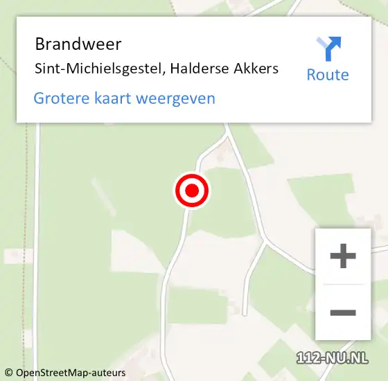 Locatie op kaart van de 112 melding: Brandweer Sint-Michielsgestel, Halderse Akkers op 10 maart 2015 17:25