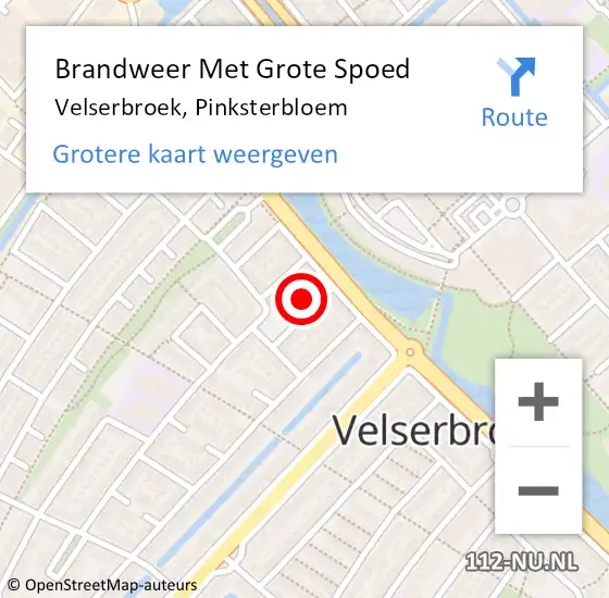 Locatie op kaart van de 112 melding: Brandweer Met Grote Spoed Naar Velserbroek, Pinksterbloem op 10 maart 2015 18:48