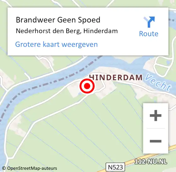 Locatie op kaart van de 112 melding: Brandweer Geen Spoed Naar Nederhorst den Berg, Hinderdam op 10 maart 2015 20:03