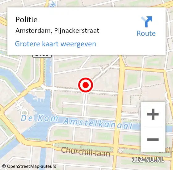 Locatie op kaart van de 112 melding: Politie Amsterdam, Pijnackerstraat op 1 november 2013 11:08