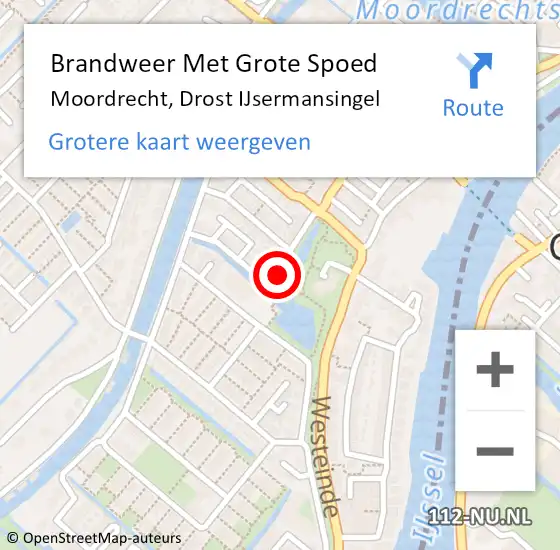 Locatie op kaart van de 112 melding: Brandweer Met Grote Spoed Naar Moordrecht, Drost IJsermansingel op 10 maart 2015 21:55