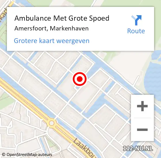 Locatie op kaart van de 112 melding: Ambulance Met Grote Spoed Naar Amersfoort, Markenhaven op 10 maart 2015 22:20