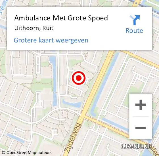 Locatie op kaart van de 112 melding: Ambulance Met Grote Spoed Naar Uithoorn, Ruit op 10 maart 2015 22:52