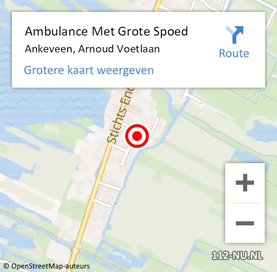 Locatie op kaart van de 112 melding: Ambulance Met Grote Spoed Naar Ankeveen, Arnoud Voetlaan op 10 maart 2015 23:12