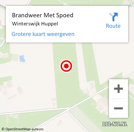 Locatie op kaart van de 112 melding: Brandweer Met Spoed Naar Winterswijk Huppel op 11 maart 2015 02:18