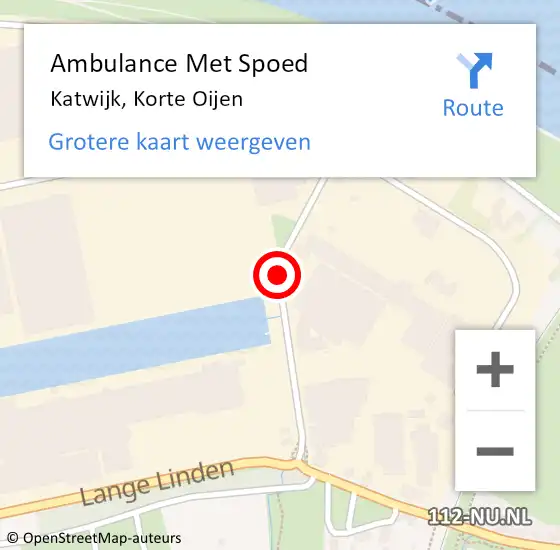 Locatie op kaart van de 112 melding: Ambulance Met Spoed Naar Katwijk Nb, Korte Oijen op 11 maart 2015 06:42