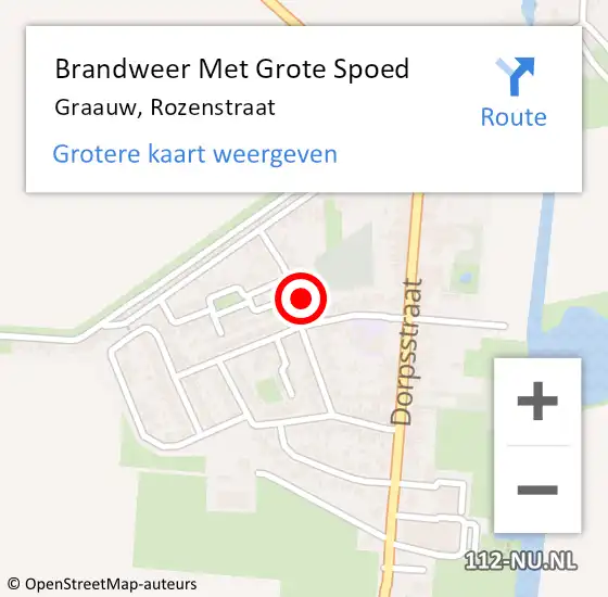 Locatie op kaart van de 112 melding: Brandweer Met Grote Spoed Naar Graauw, Rozenstraat op 11 maart 2015 06:43