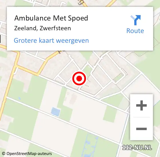 Locatie op kaart van de 112 melding: Ambulance Met Spoed Naar Zeeland, Zwerfsteen op 11 maart 2015 08:37