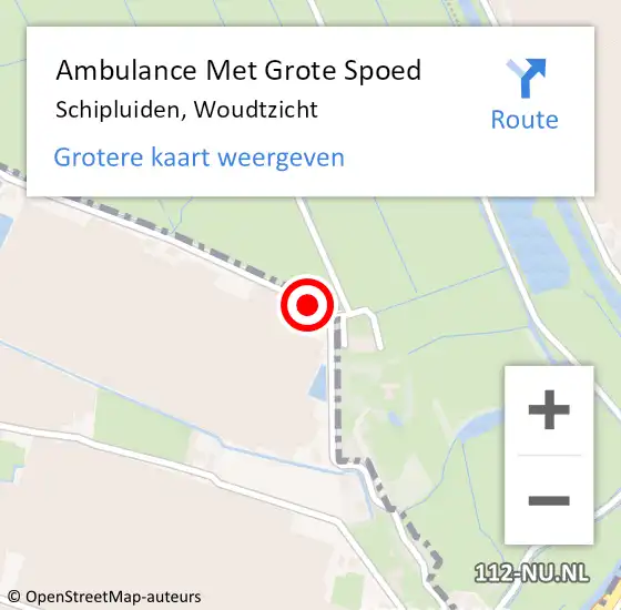 Locatie op kaart van de 112 melding: Ambulance Met Grote Spoed Naar Schipluiden, Woudtzicht op 1 november 2013 11:52