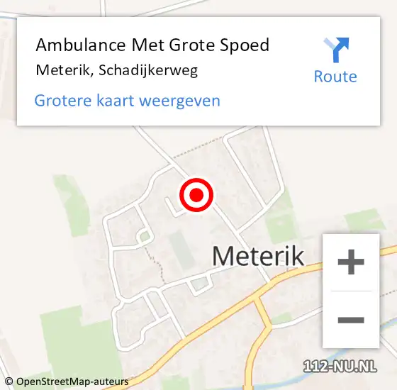 Locatie op kaart van de 112 melding: Ambulance Met Grote Spoed Naar Meterik, Schadijkerweg op 11 maart 2015 11:53