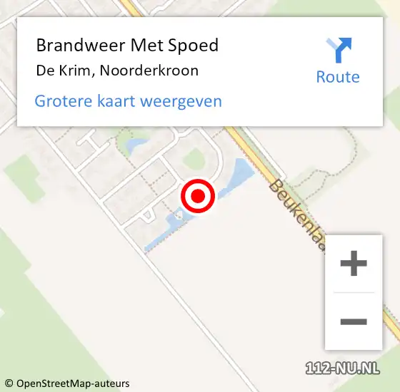 Locatie op kaart van de 112 melding: Brandweer Met Spoed Naar De Krim, Noorderkroon op 11 maart 2015 16:02