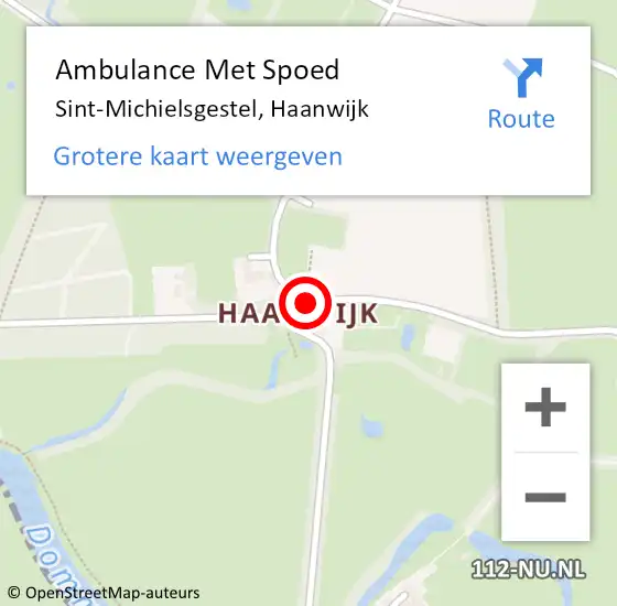 Locatie op kaart van de 112 melding: Ambulance Met Spoed Naar Sint-Michielsgestel, Haanwijk op 1 november 2013 12:30