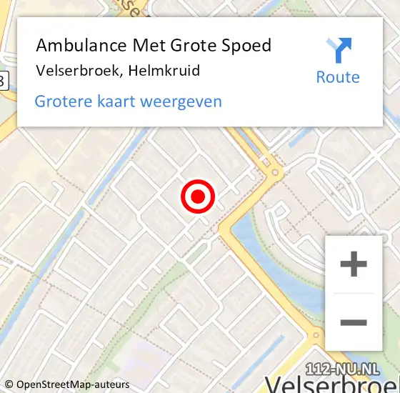 Locatie op kaart van de 112 melding: Ambulance Met Grote Spoed Naar Velserbroek, Helmkruid op 11 maart 2015 17:55