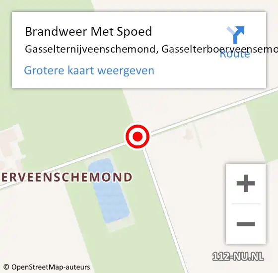 Locatie op kaart van de 112 melding: Brandweer Met Spoed Naar Gasselternijveenschemond, Gasselterboerveensemond op 11 maart 2015 18:20