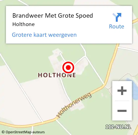 Locatie op kaart van de 112 melding: Brandweer Met Grote Spoed Naar Holthone op 11 maart 2015 19:20