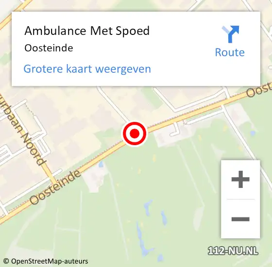 Locatie op kaart van de 112 melding: Ambulance Met Spoed Naar Oosteinde op 11 maart 2015 19:20