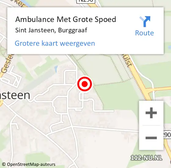 Locatie op kaart van de 112 melding: Ambulance Met Grote Spoed Naar Sint Jansteen, Burggraaf op 11 maart 2015 19:23
