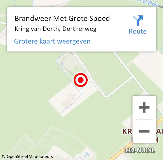 Locatie op kaart van de 112 melding: Brandweer Met Grote Spoed Naar Kring van Dorth, Dortherweg op 11 september 2013 13:44