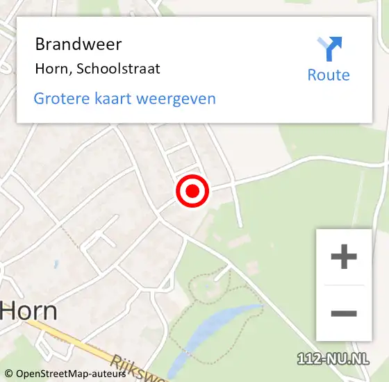 Locatie op kaart van de 112 melding: Brandweer Horn, Schoolstraat op 11 maart 2015 20:45