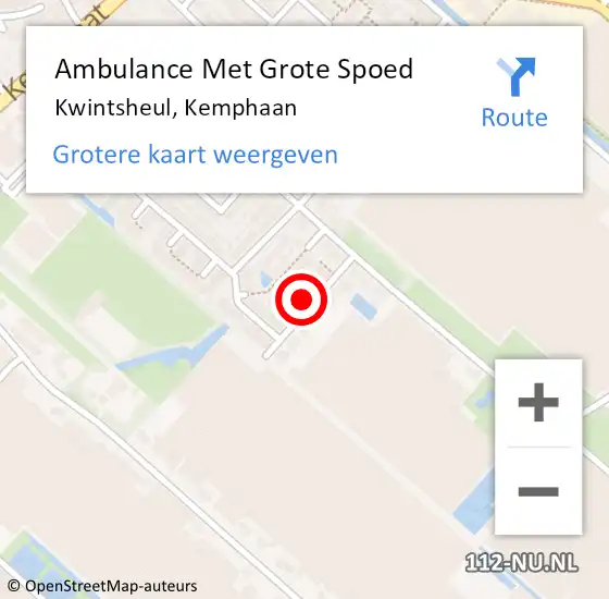 Locatie op kaart van de 112 melding: Ambulance Met Grote Spoed Naar Kwintsheul, Kemphaan op 11 maart 2015 20:51