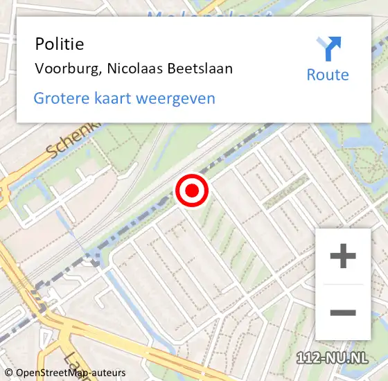 Locatie op kaart van de 112 melding: Politie Voorburg, Nicolaas Beetslaan op 11 maart 2015 21:08