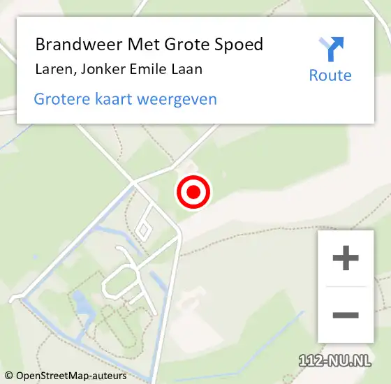 Locatie op kaart van de 112 melding: Brandweer Met Grote Spoed Naar Laren, Jonker Emile Laan op 11 maart 2015 21:48