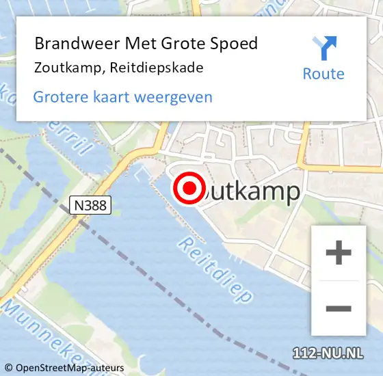 Locatie op kaart van de 112 melding: Brandweer Met Grote Spoed Naar Zoutkamp, Reitdiepskade op 12 maart 2015 07:31