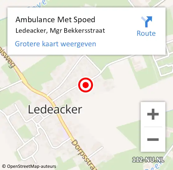 Locatie op kaart van de 112 melding: Ambulance Met Spoed Naar Ledeacker, Mgr Bekkersstraat op 12 maart 2015 10:38