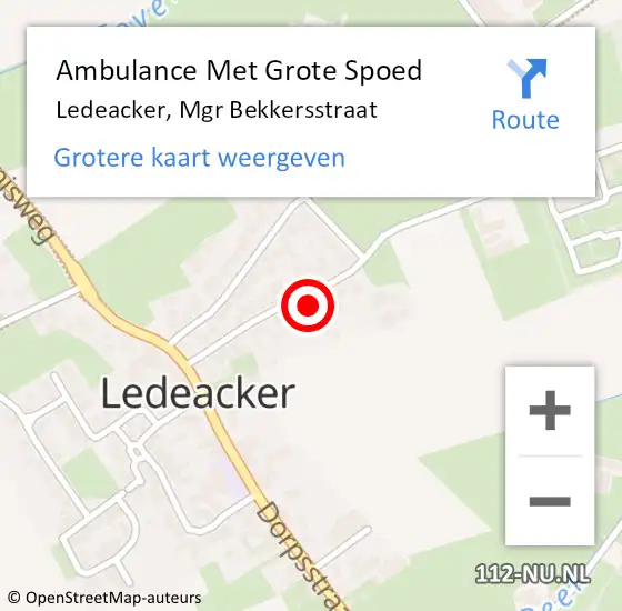 Locatie op kaart van de 112 melding: Ambulance Met Grote Spoed Naar Ledeacker, Mgr Bekkersstraat op 12 maart 2015 10:40