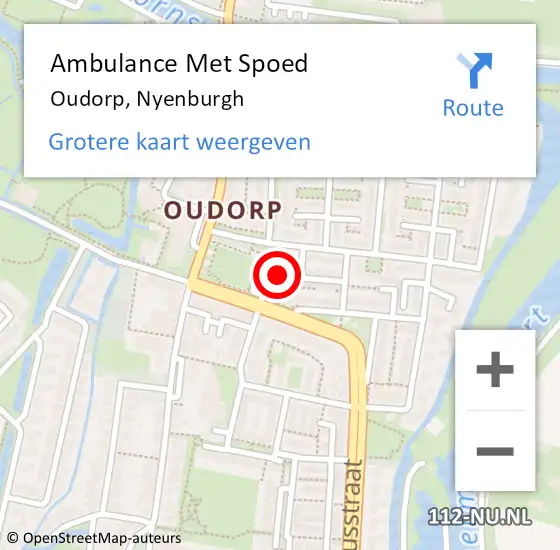 Locatie op kaart van de 112 melding: Ambulance Met Spoed Naar Oudorp, Nyenburgh op 12 maart 2015 10:55