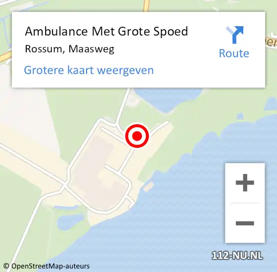 Locatie op kaart van de 112 melding: Ambulance Met Grote Spoed Naar Rossum, Maasweg op 12 maart 2015 12:11