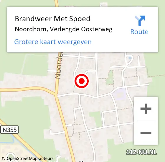 Locatie op kaart van de 112 melding: Brandweer Met Spoed Naar Noordhorn, Verlengde Oosterweg op 12 maart 2015 12:13