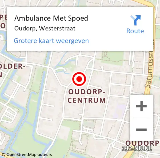 Locatie op kaart van de 112 melding: Ambulance Met Spoed Naar Oudorp, Westerstraat op 12 maart 2015 15:01