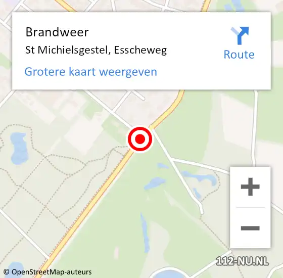 Locatie op kaart van de 112 melding: Brandweer St Michielsgestel, Esscheweg op 12 maart 2015 15:49