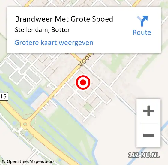 Locatie op kaart van de 112 melding: Brandweer Met Grote Spoed Naar Stellendam, Botter op 12 maart 2015 16:15