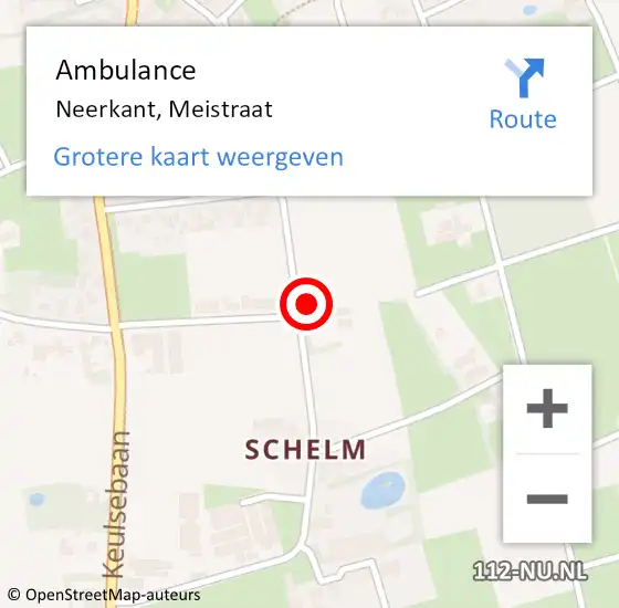 Locatie op kaart van de 112 melding: Ambulance Neerkant, Meistraat op 12 maart 2015 16:22