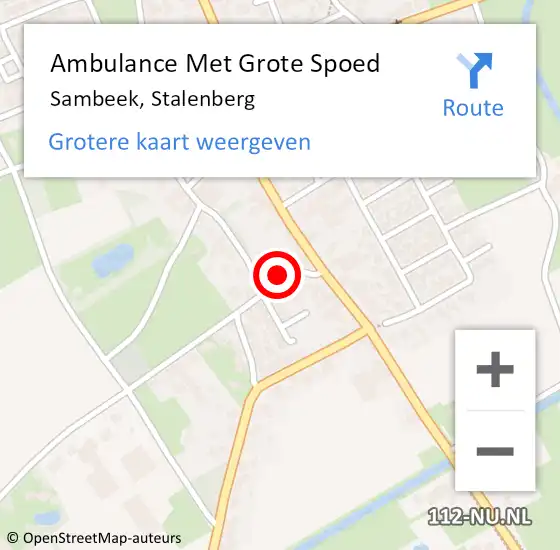 Locatie op kaart van de 112 melding: Ambulance Met Grote Spoed Naar Sambeek, Stalenberg op 12 maart 2015 17:32