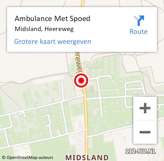 Locatie op kaart van de 112 melding: Ambulance Met Spoed Naar Midsland, Heereweg op 11 september 2013 13:56