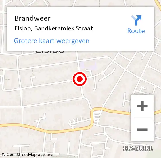 Locatie op kaart van de 112 melding: Brandweer Elsloo, Bandkeramiek Straat op 12 maart 2015 19:46