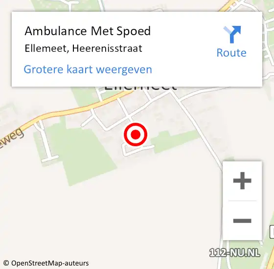 Locatie op kaart van de 112 melding: Ambulance Met Spoed Naar Ellemeet, Heerenisstraat op 12 maart 2015 20:07