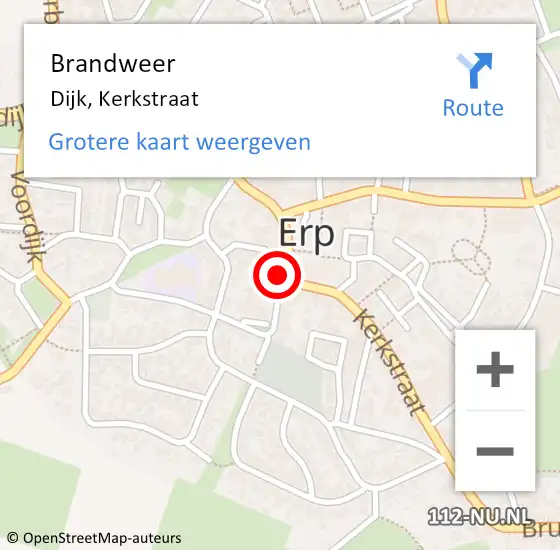 Locatie op kaart van de 112 melding: Brandweer Dijk, Kerkstraat op 12 maart 2015 23:07