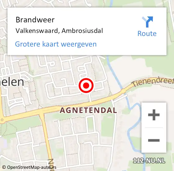 Locatie op kaart van de 112 melding: Brandweer Valkenswaard, Ambrosiusdal op 12 maart 2015 23:29