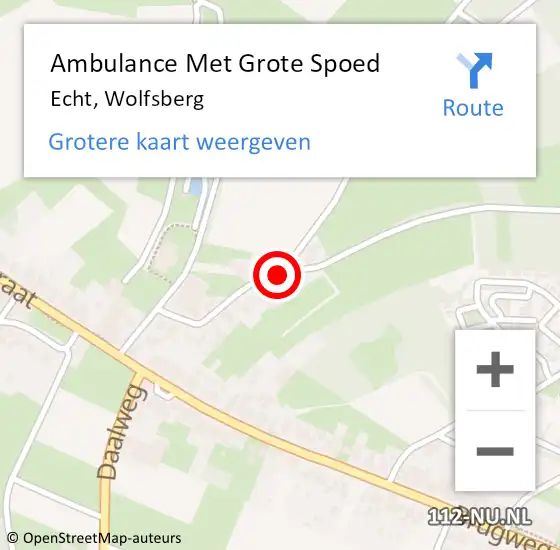 Locatie op kaart van de 112 melding: Ambulance Met Grote Spoed Naar Echt, Wolfsberg op 13 maart 2015 00:59