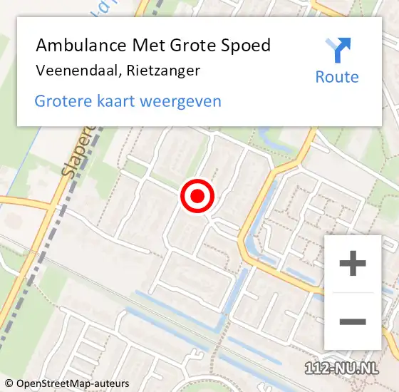 Locatie op kaart van de 112 melding: Ambulance Met Grote Spoed Naar Veenendaal, Rietzanger op 13 maart 2015 05:42