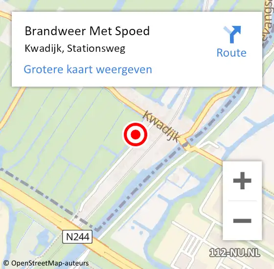 Locatie op kaart van de 112 melding: Brandweer Met Spoed Naar Kwadijk, Stationsweg op 13 maart 2015 09:11