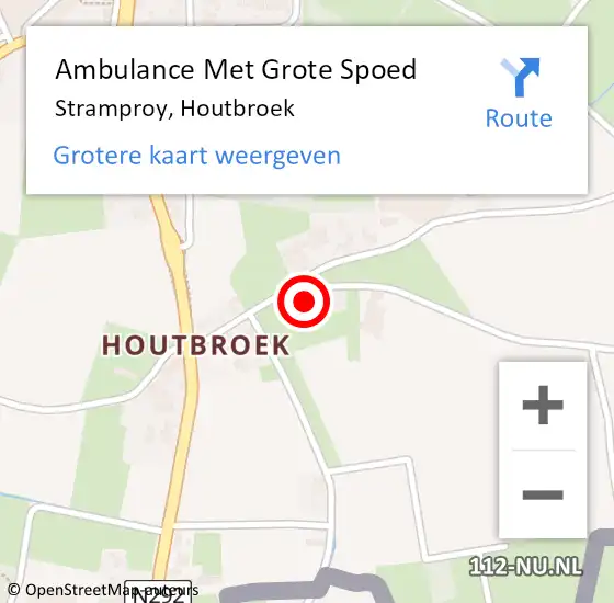 Locatie op kaart van de 112 melding: Ambulance Met Grote Spoed Naar Stramproy, Houtbroek op 13 maart 2015 09:41