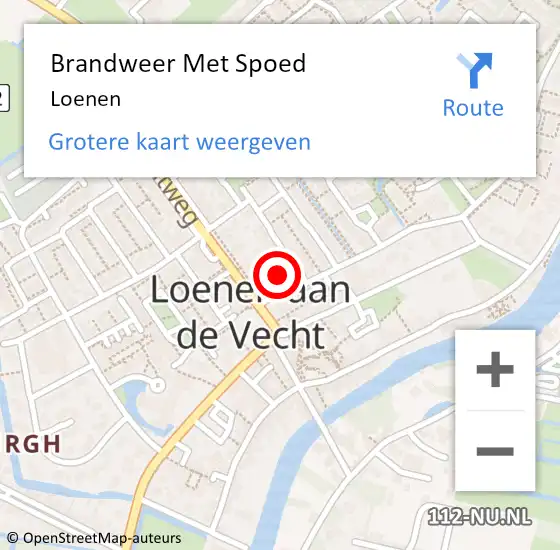 Locatie op kaart van de 112 melding: Brandweer Met Spoed Naar Loenen op 13 maart 2015 10:21