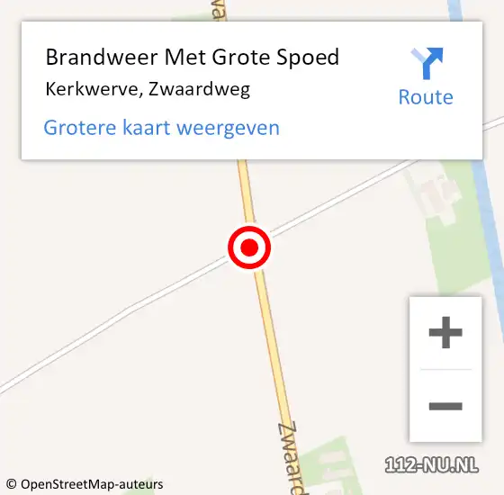 Locatie op kaart van de 112 melding: Brandweer Met Grote Spoed Naar Kerkwerve, Zwaardweg op 13 maart 2015 12:42